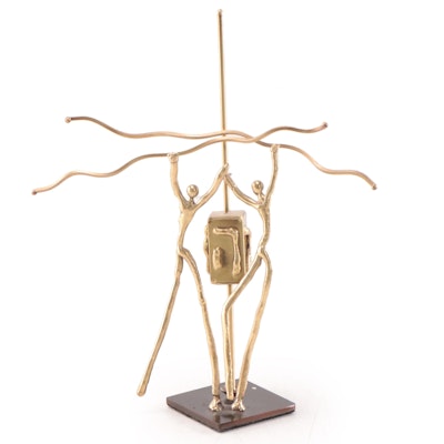 Abstract Figural Metal Sculpture With Dreidel