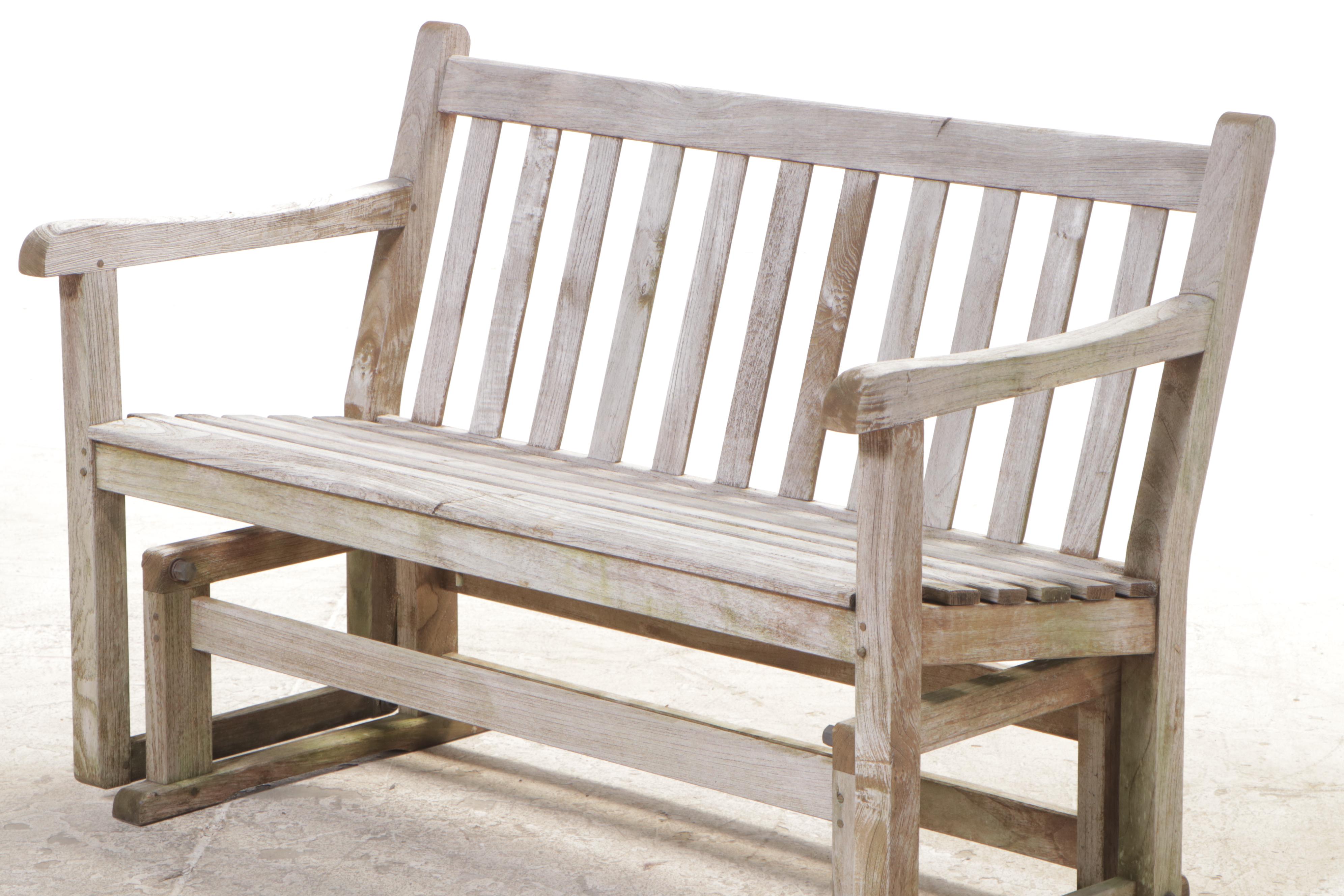 Smith & Hawken Teak Patio Glider and Pair of Side Tables EBTH