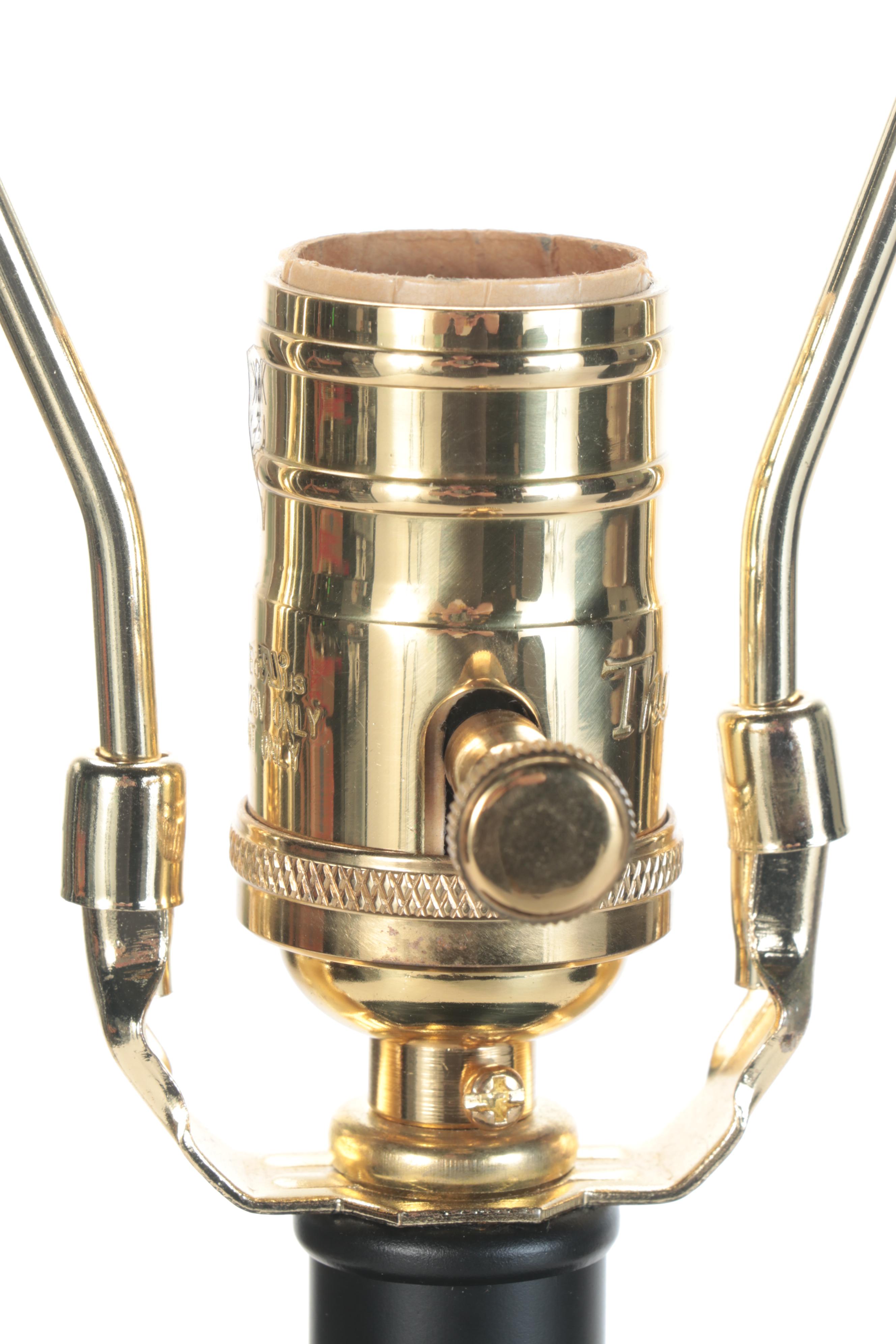 Thomasville Gilt Decorated Black Urn Table Lamp, Contemporary EBTH