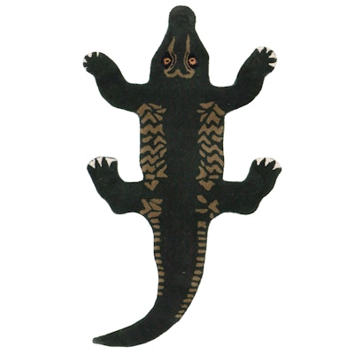 2'11 x 5' Hand-Tufted Crocodile Form Accent Rug