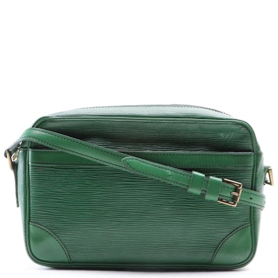Louis Vuitton Trocadéro 23 Crossbody Bag in Borneo Green Epi and Smooth Leather