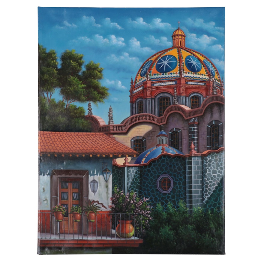Oil Painting of Santa Prisca Church
