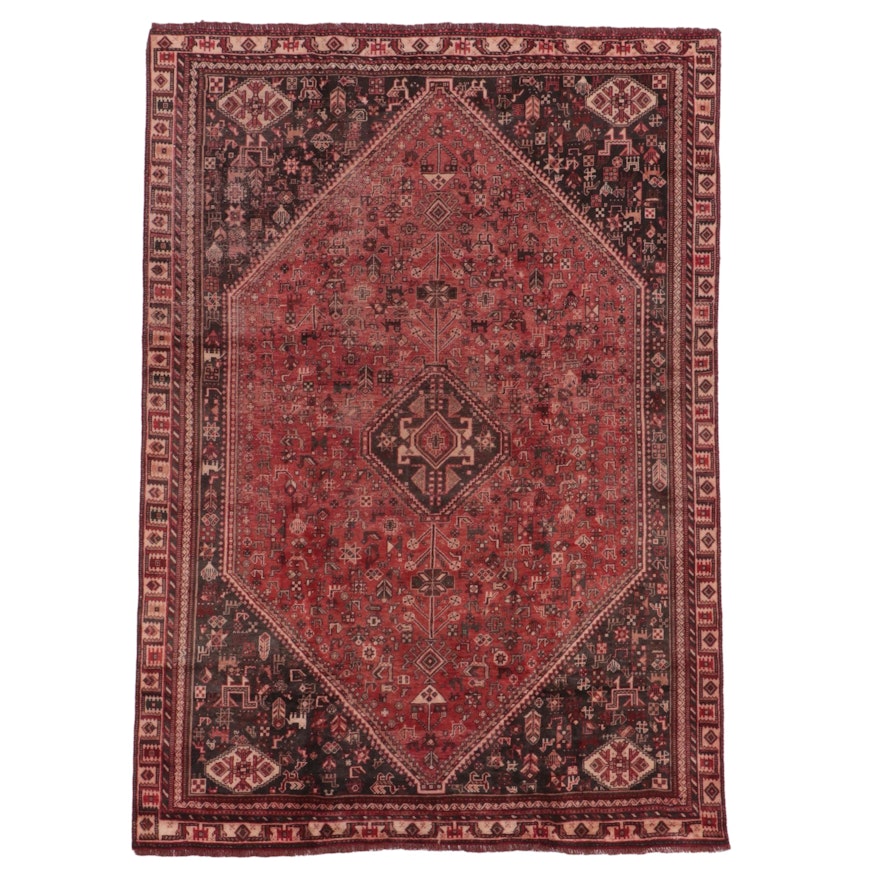 6'6 x 9'1 Hand-Knotted Persian Qashqai Area Rug
