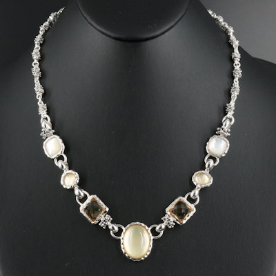 Michael Dawkins Quartz and Mother-of-Pearl Doublet Necklace