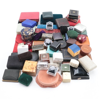 Velvet, Glass, Fabric and Faux Leather Jewelry Boxes