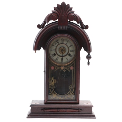 New Haven Clock Co. Mahogany Eight Day Mantel Clock, Late 19th Century