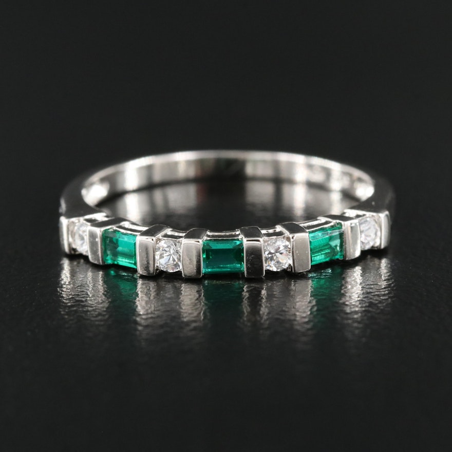 Sterling Emerald and Sapphire Ring