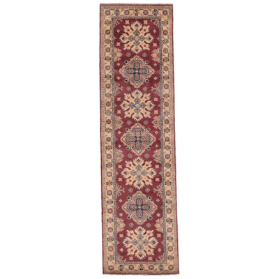 2'8" x 9'8" Hand-Knotted Pakistani Kazak-Style Carpet Runner