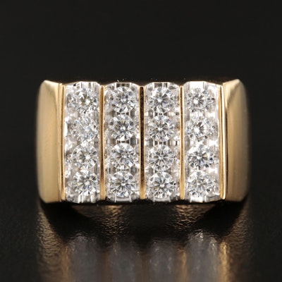 Sterling Cubic Zirconia Multi-Row Band
