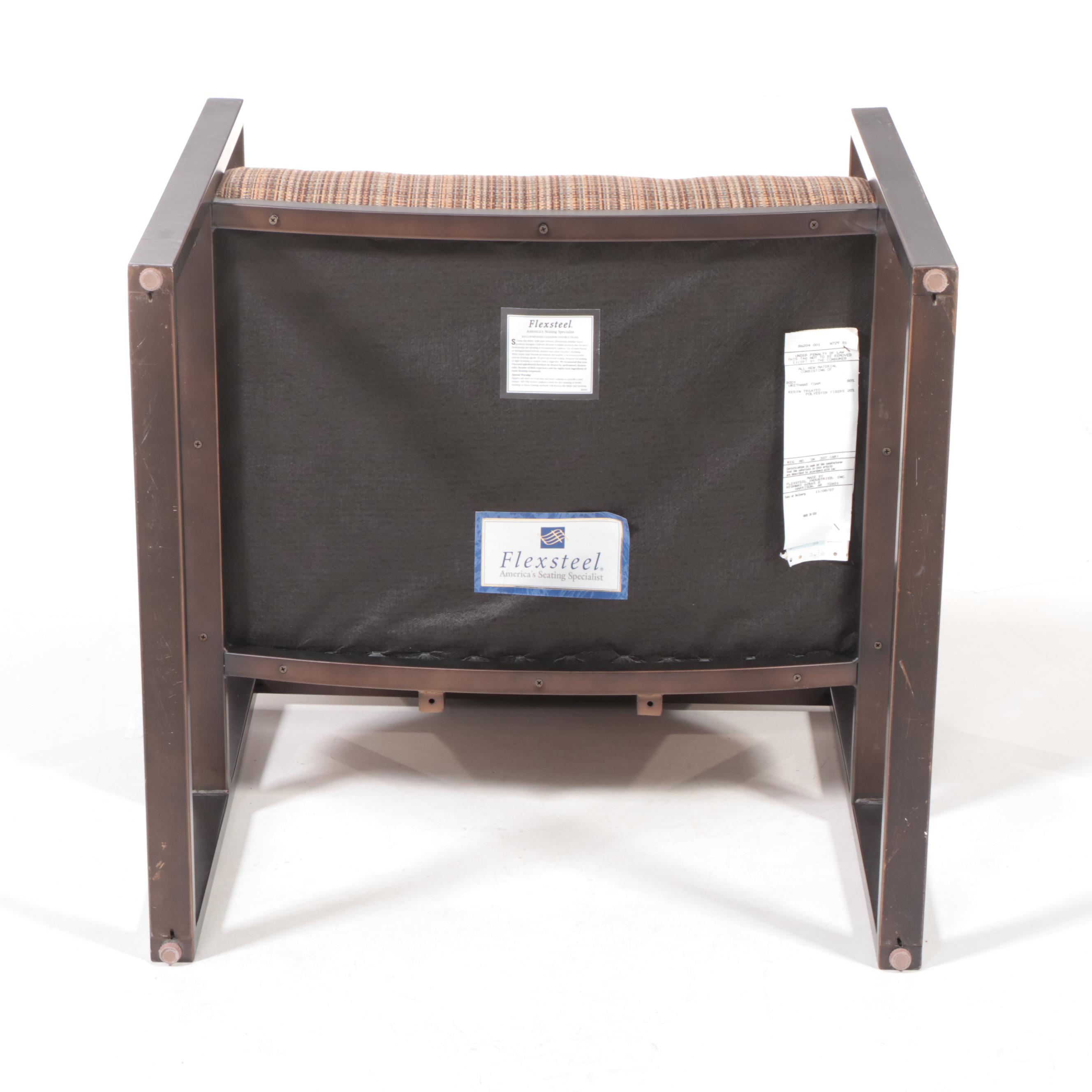 Flexsteel Mid Century Modern Style Metal Framed Armchair in Bronze