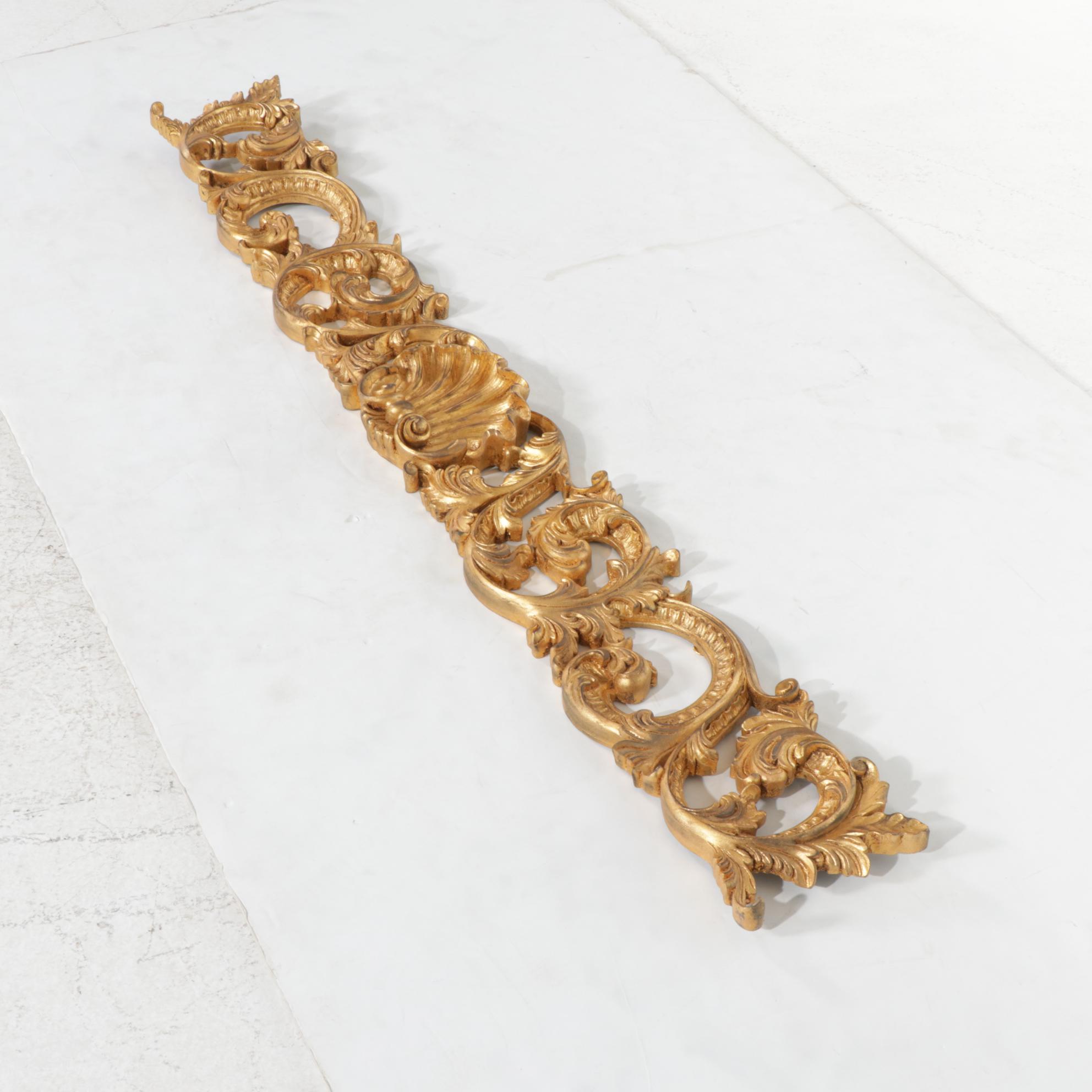 HandPainted Gold Tone Wooden Scroll Wall Decor EBTH