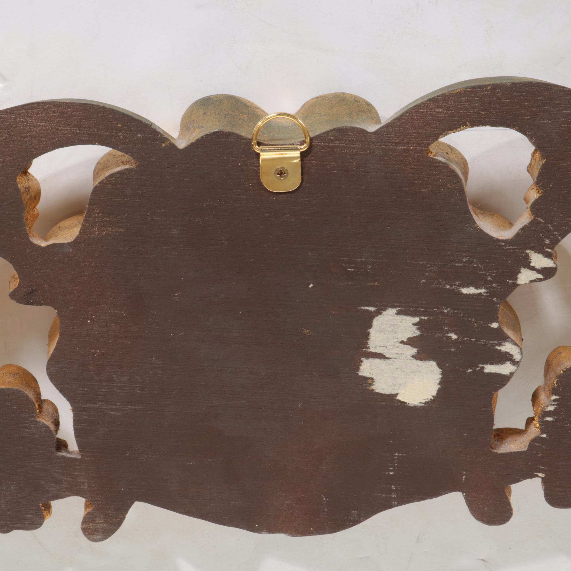 HandPainted Gold Tone Wooden Scroll Wall Decor EBTH