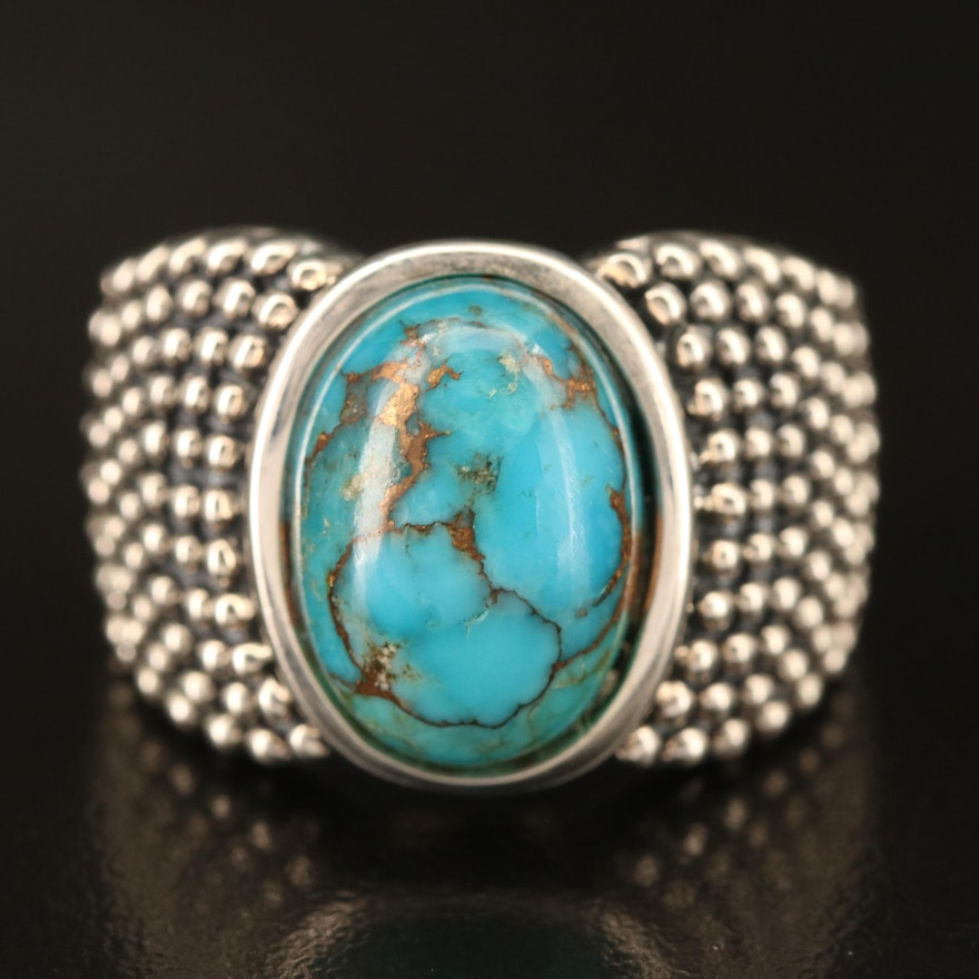 Michael Dawkins Sterling Turquoise Graduated Ring