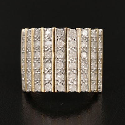 Sterling 1.02 CTW Diamond Multi-Row Ring