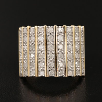 Sterling 1.02 CTW Diamond Multi-Row Ring