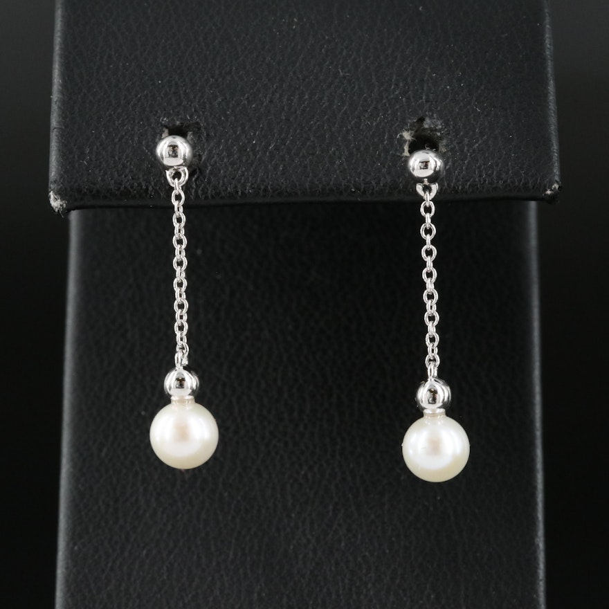 Sterling Pearl Pendulum Earrings