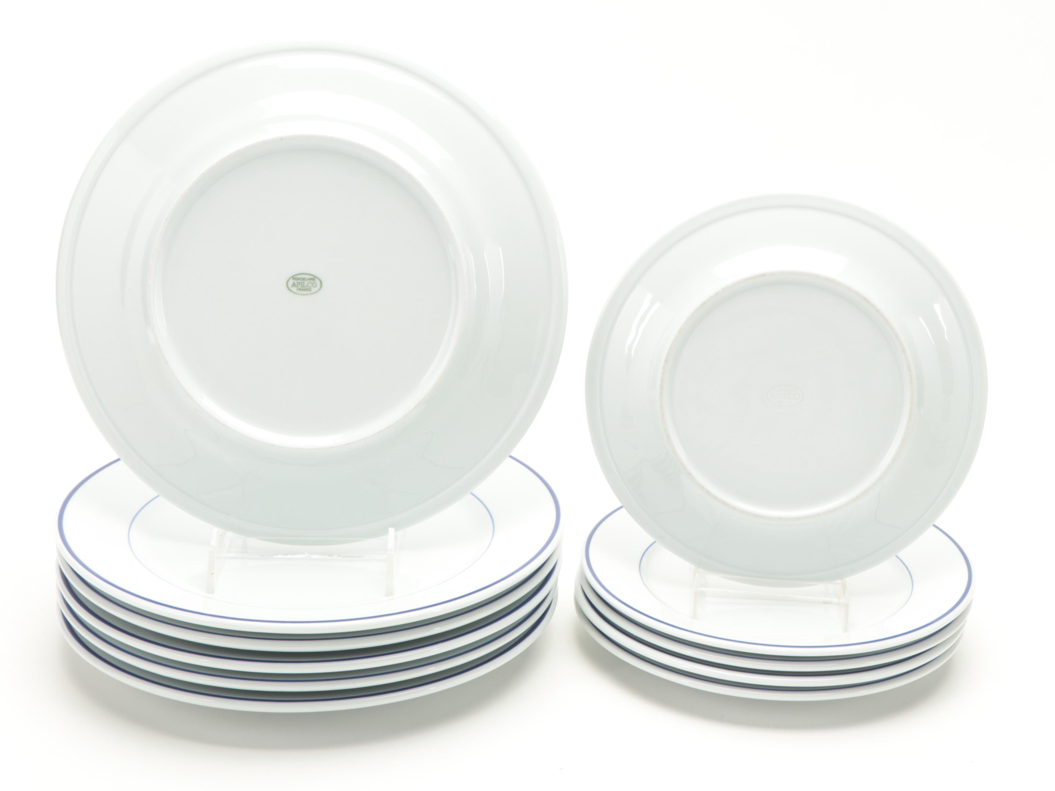 Apilco "Tradition Blue" Porcelain Dinnerware with Sferra "Acanthus