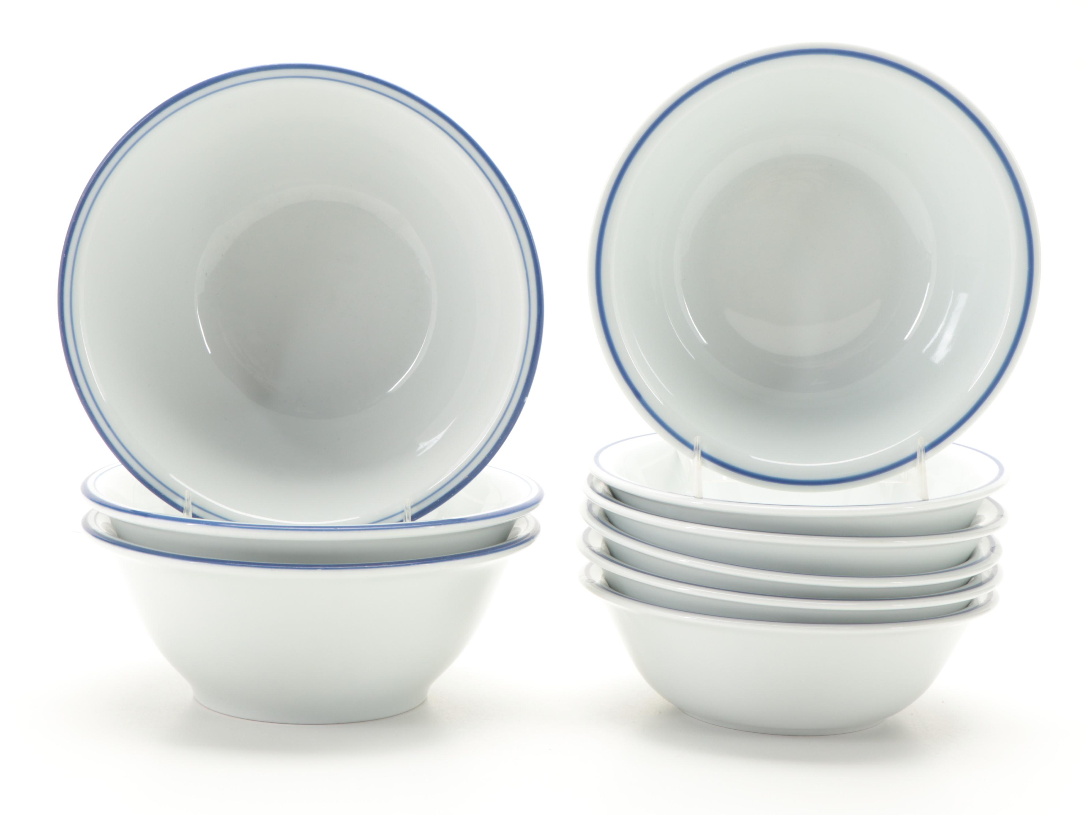 Apilco "Tradition Blue" Porcelain Dinnerware with Sferra "Acanthus