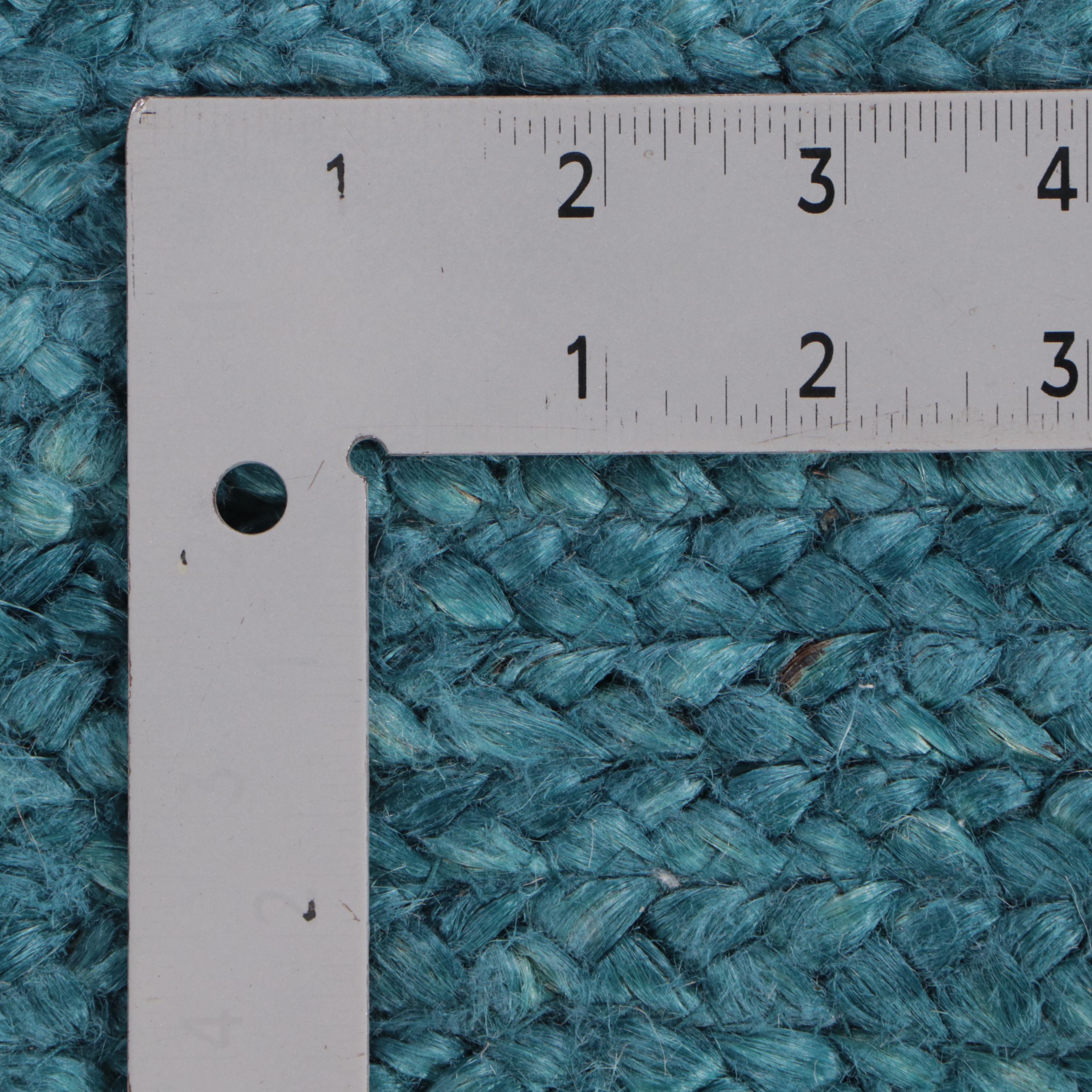 5'1 Round Opalhouse Blue Braided Jute Area Rug EBTH