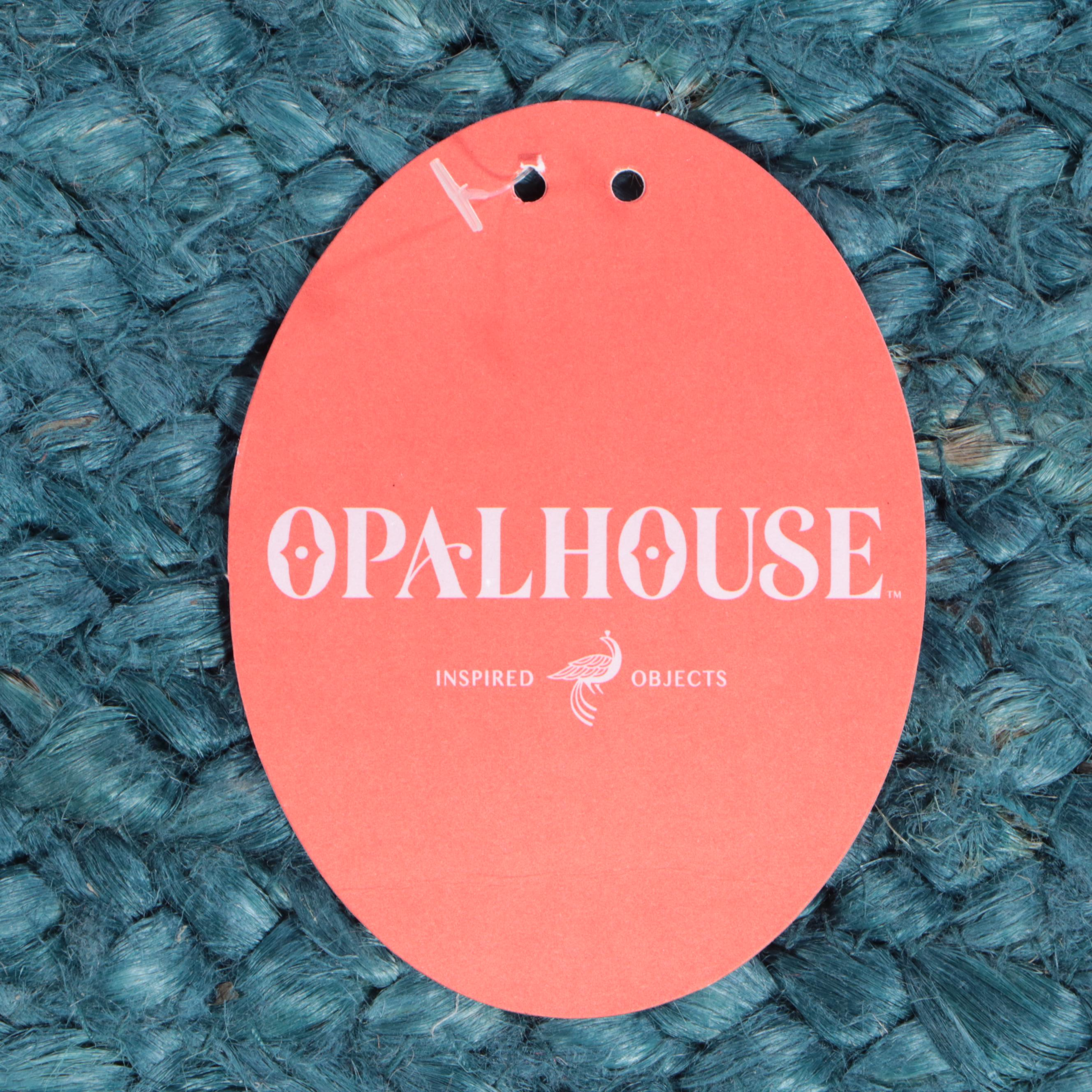 5'1 Round Opalhouse Blue Braided Jute Area Rug EBTH