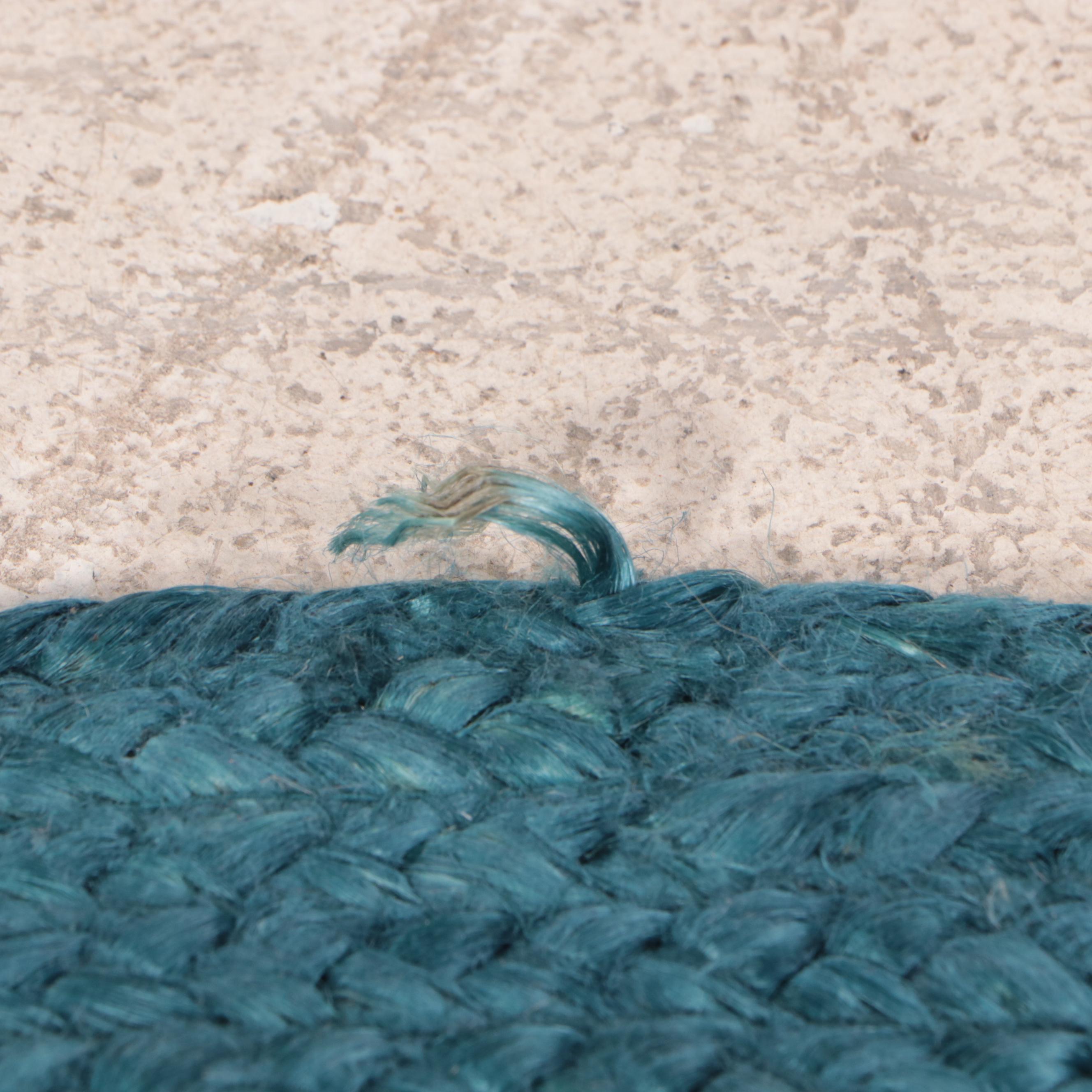 5'1 Round Opalhouse Blue Braided Jute Area Rug EBTH