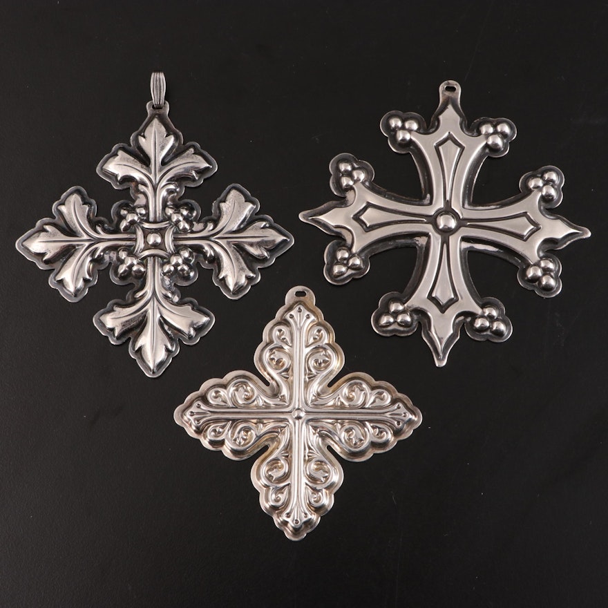 Reed & Barton "Christmas Cross" Sterling Silver Ornaments
