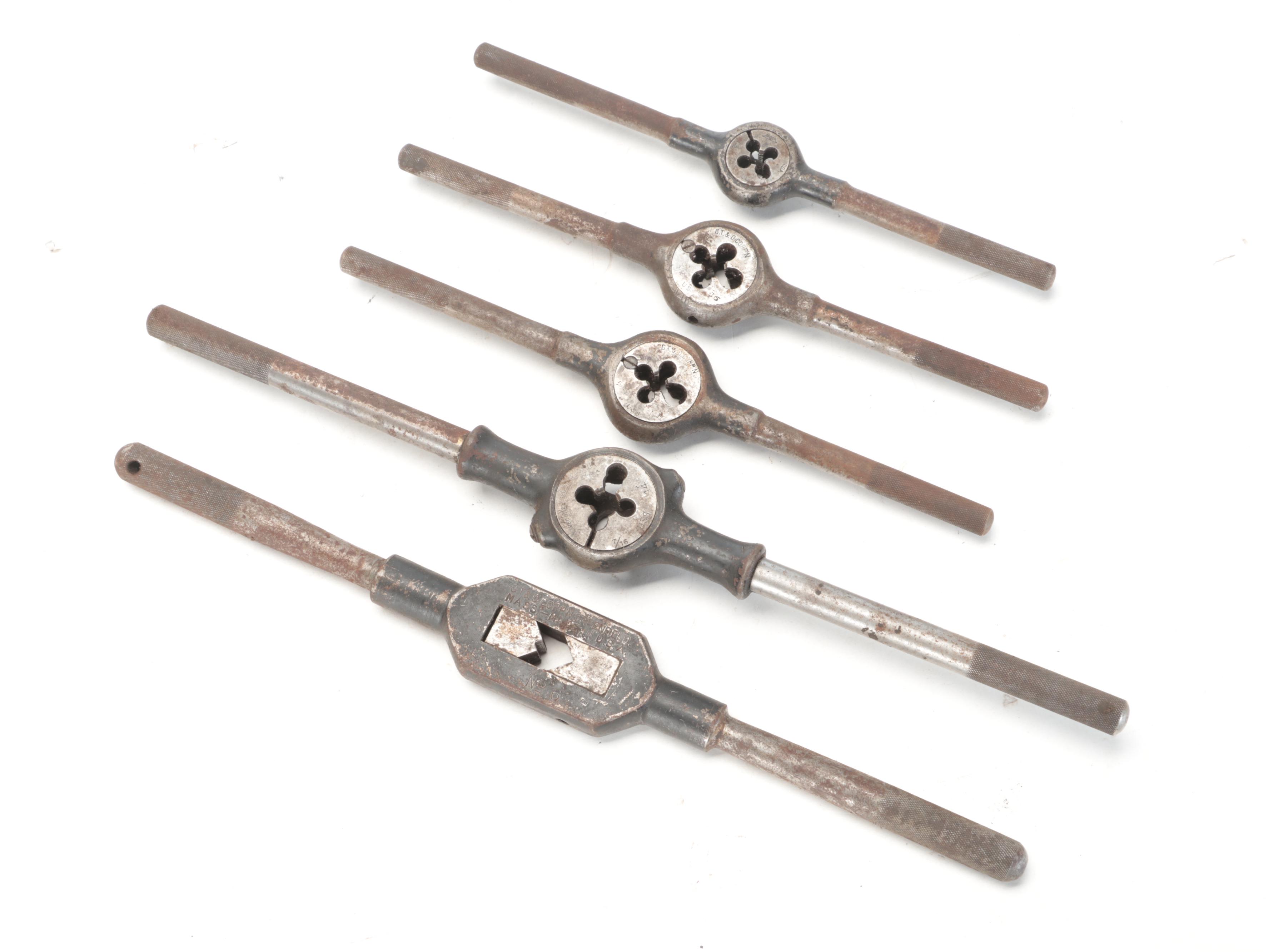 Cast Metal Tap and Die Set in Wooden Case EBTH