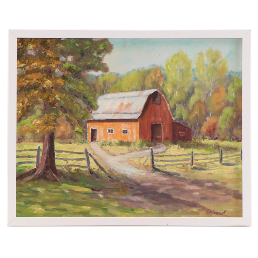 Nancy H. Fischvogt Oil Painting "Lanam Ridge Farm"
