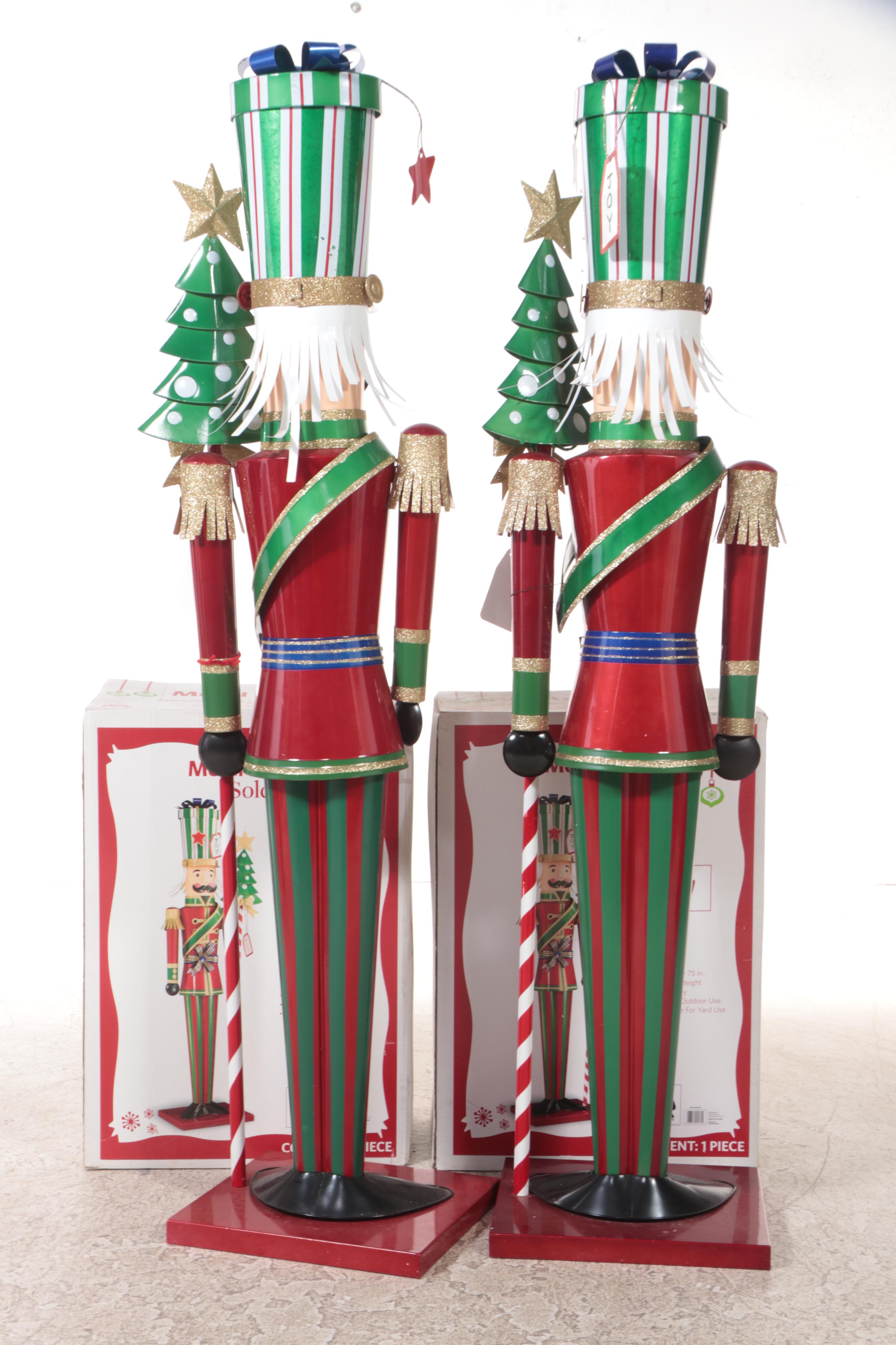 Pair of Sam's Club Metal Toy Soldier Statues EBTH