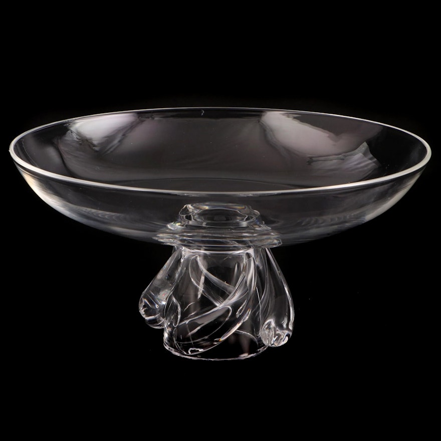 Steuben Art Glass "Swirl" Centerpiece Bowl by George Thompson, Mid-Century