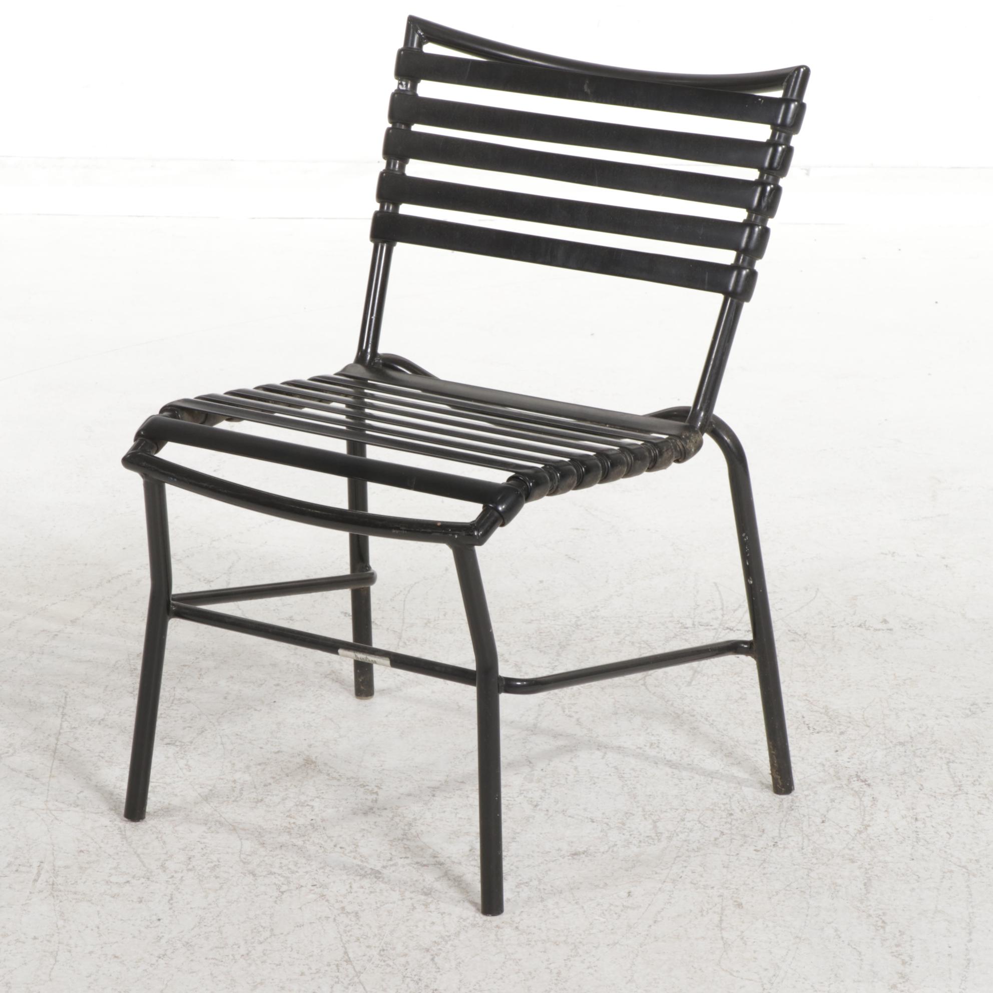 Tropitone Metal Frame Patio Table with Four StrapSeat Chairs, Late