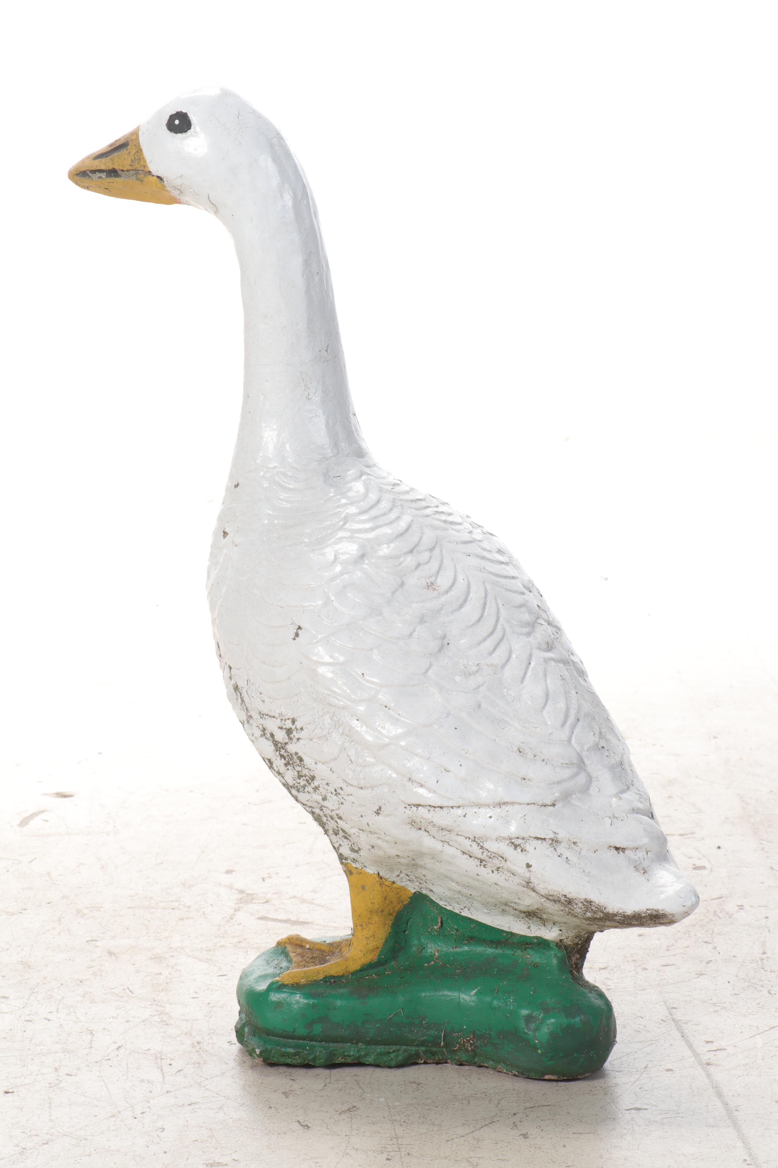HandPainted Concrete Goose Garden Statue EBTH