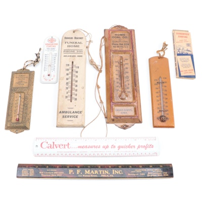 SOHIO, Home Coal Co. and Other Advertising Thermometers and Rulers