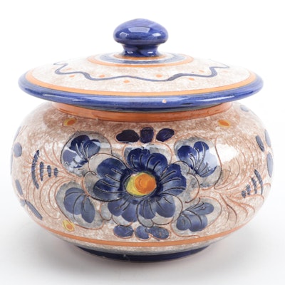Deruta Italian Painted Ceramic Covered Jar