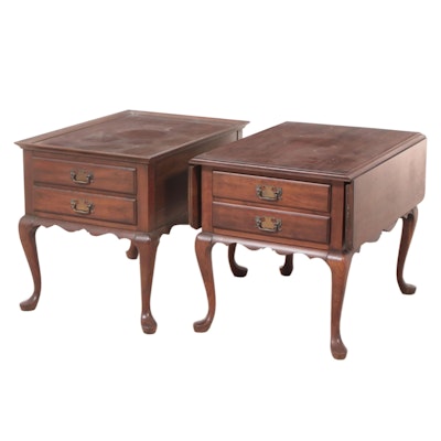 Two Pennsylvania House Queen Anne Style Cherrywood Side Tables