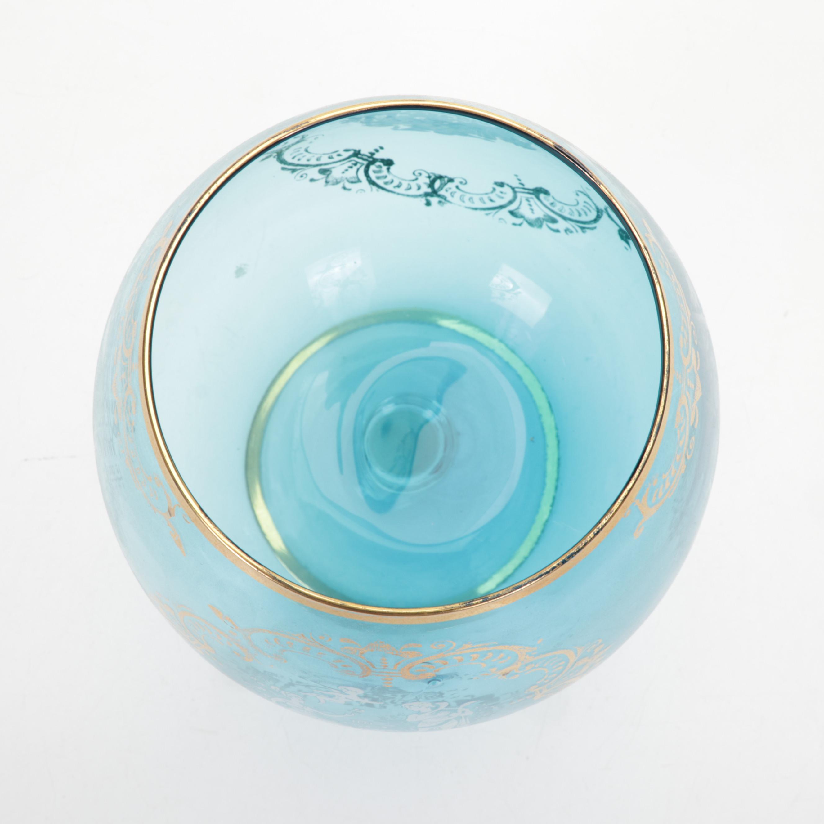 Calif Ceramic Divided Platter and Giant Glass Brandy Snifter