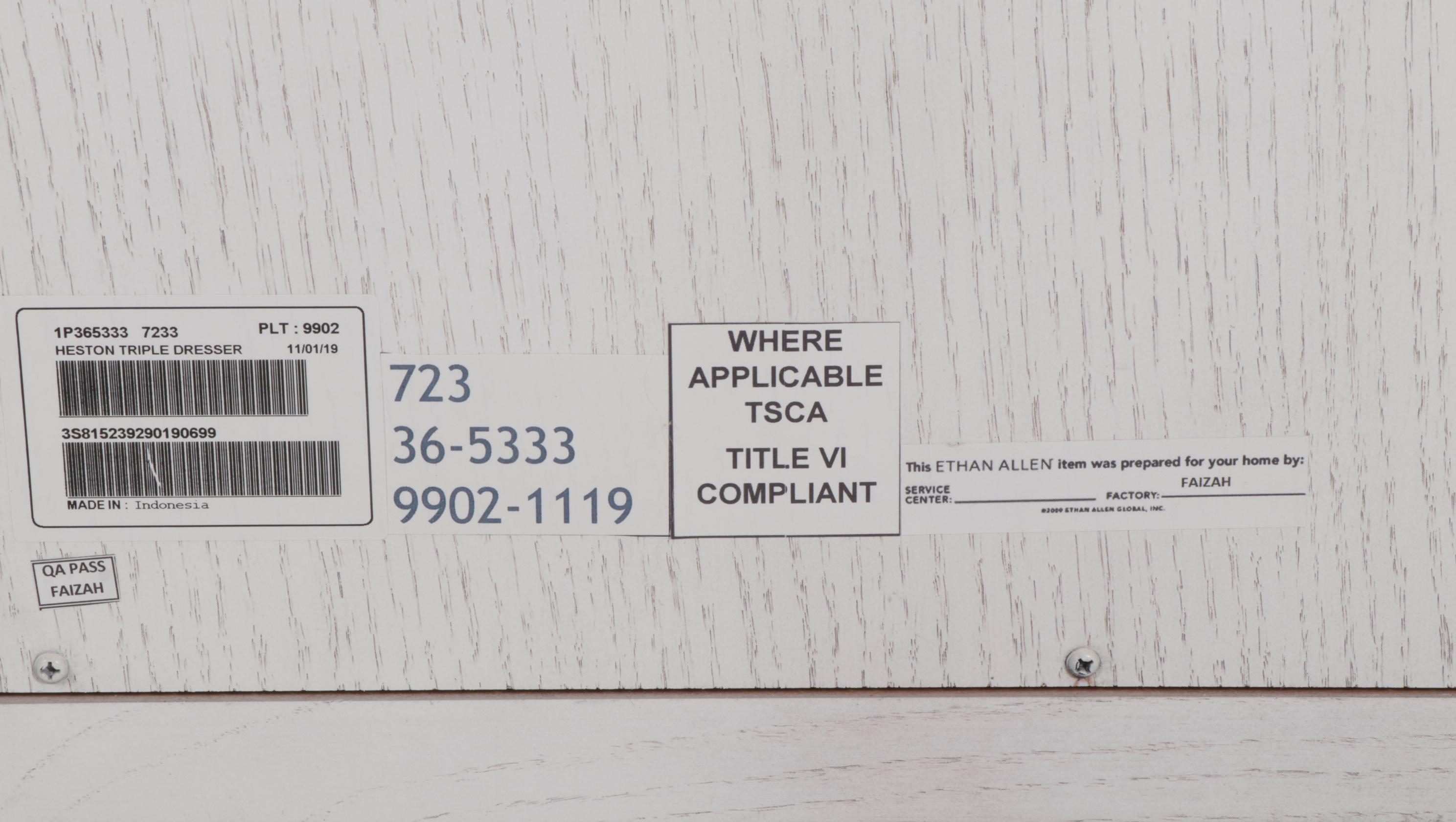 Ethan Allen "Heston" OakVeneered NineDrawer Dresser EBTH