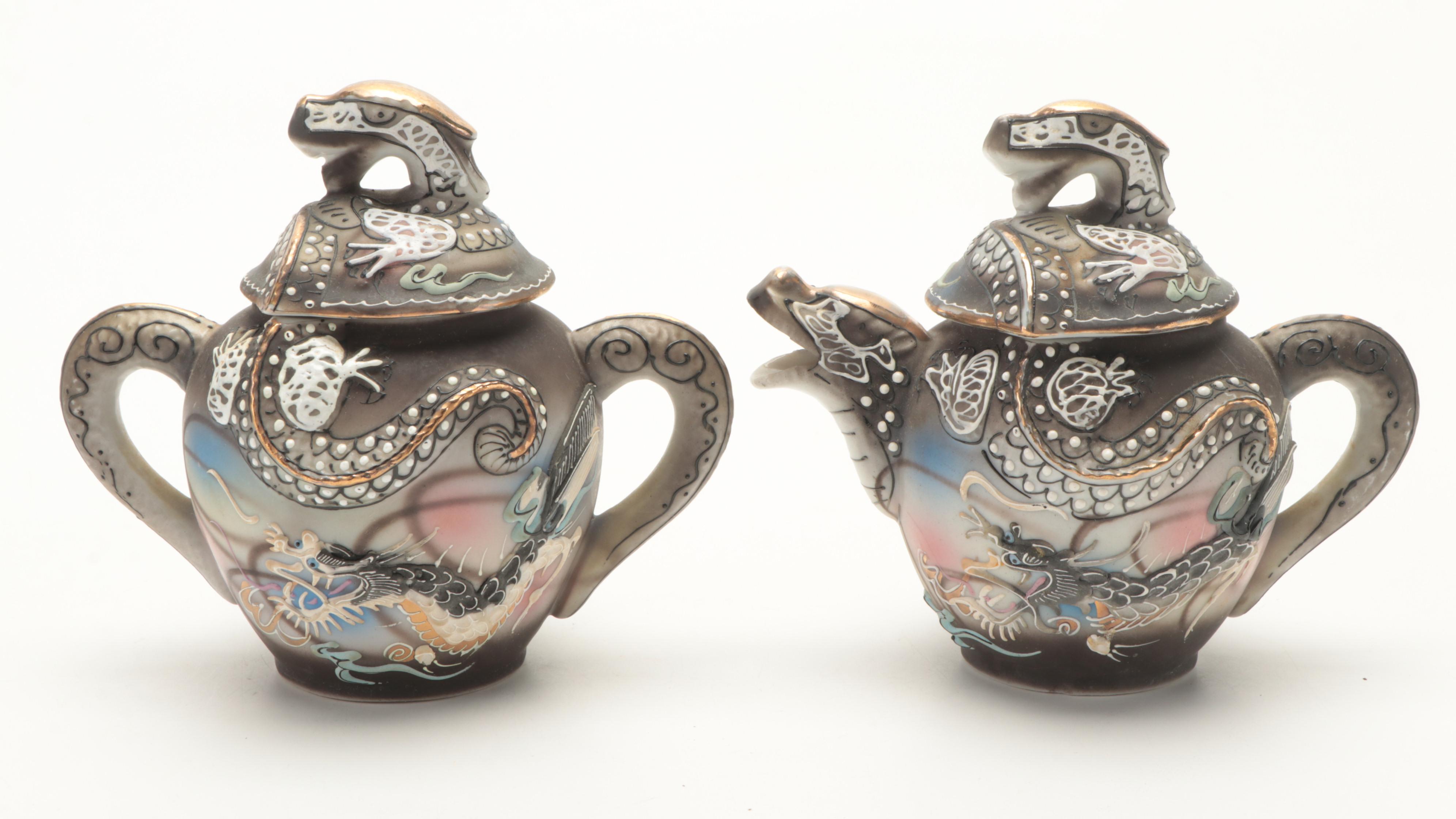 Japanese Moriage Dragonware Porcelain Tea Set, Mid20th Century EBTH