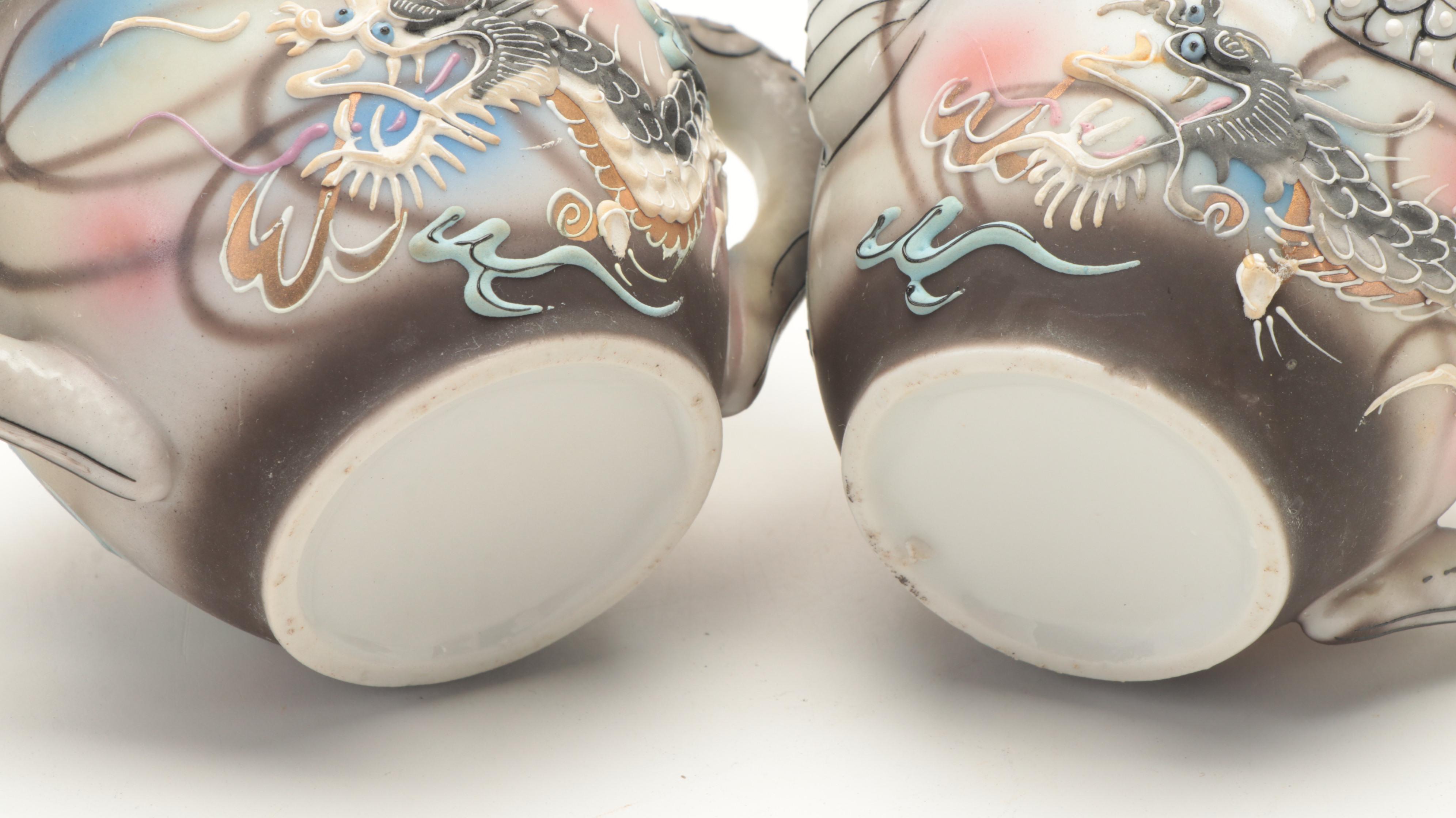 Japanese Moriage Dragonware Porcelain Tea Set, Mid20th Century EBTH