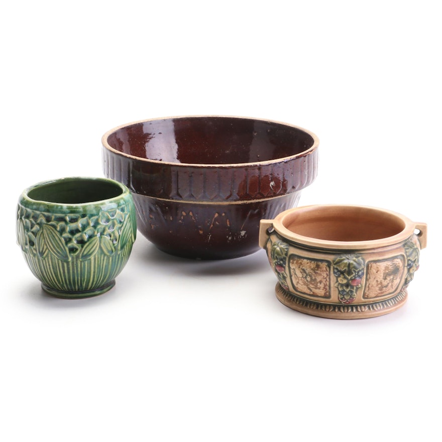 Roseville Pottery and Other Pottery Bowls and Vase