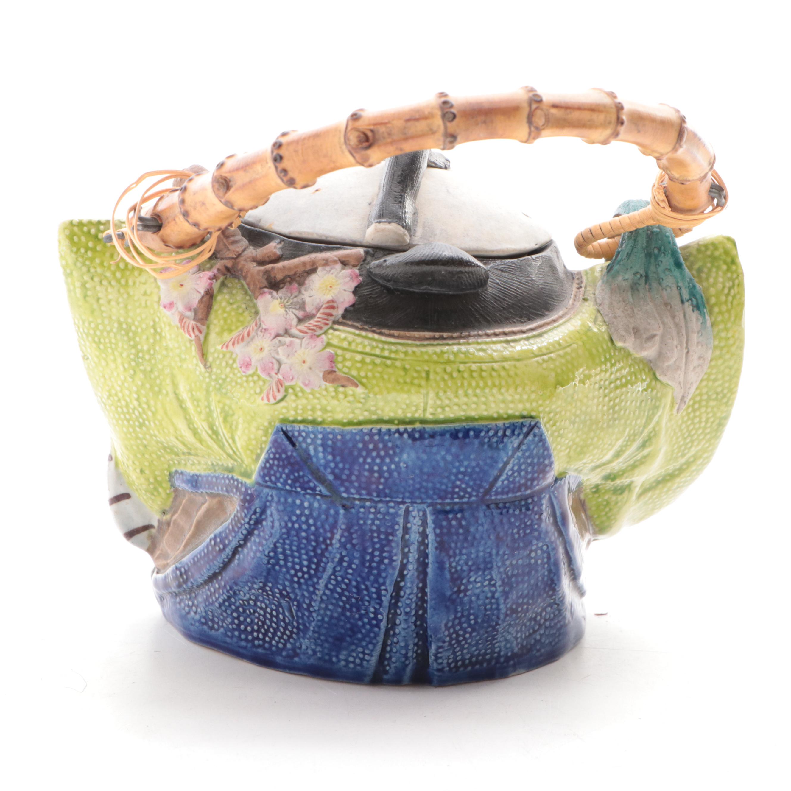 Japanese Banko Ware Teapots with Bamboo Handles EBTH