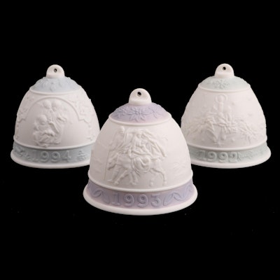 Lladró Annual "Christmas Bell" Porcelain Ornaments, 1992–1994