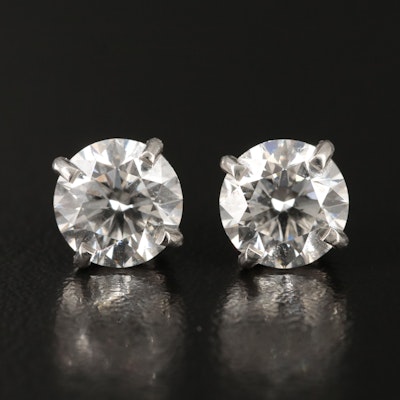 Platinum 3.12 CTW Lab Grown Diamond Stud Earrings with IGI Reports