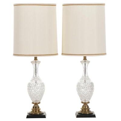 Pair of Crystal Table Lamps, Late 20th Century