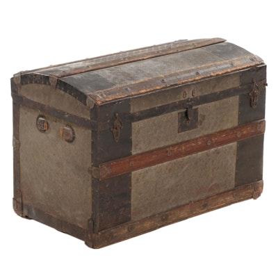 Victorian Metal-Clad Steamer Trunk, Late 19th Century