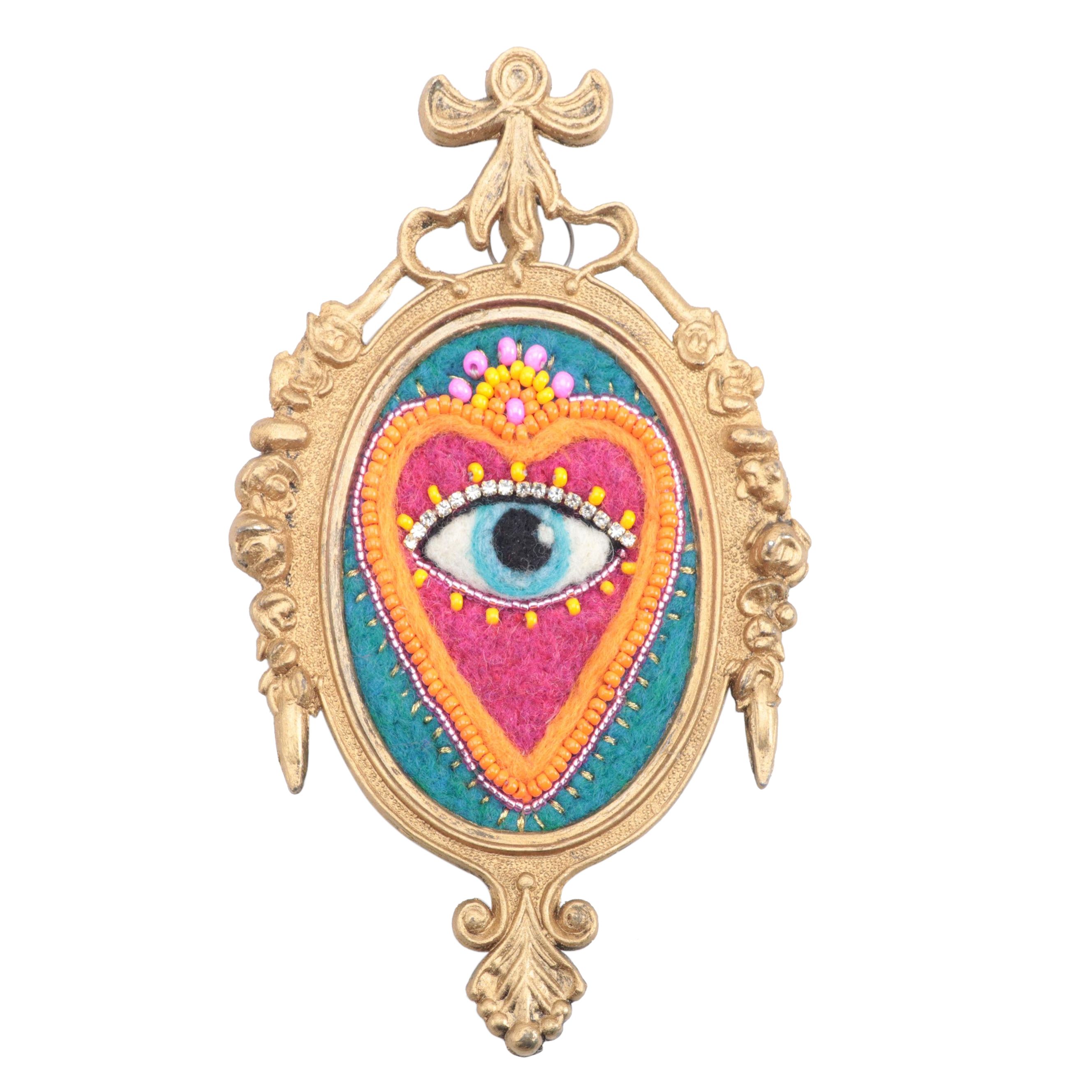 Sarah Miller Fiber Art Wall Hanging of Mystic Eye EBTH