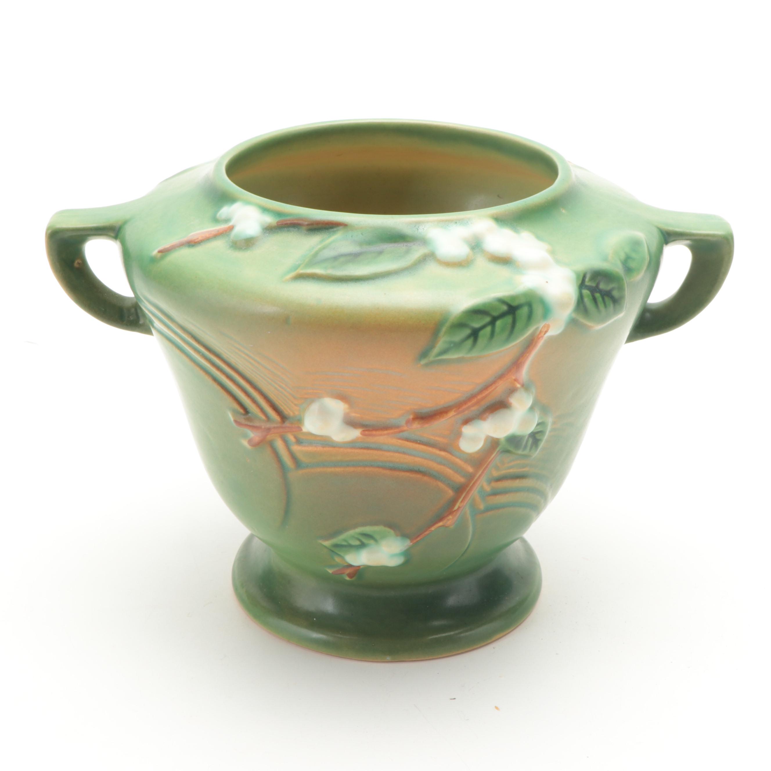 Roseville "Snowberry Fern Green" Vase with McCoy and Other Ceramic