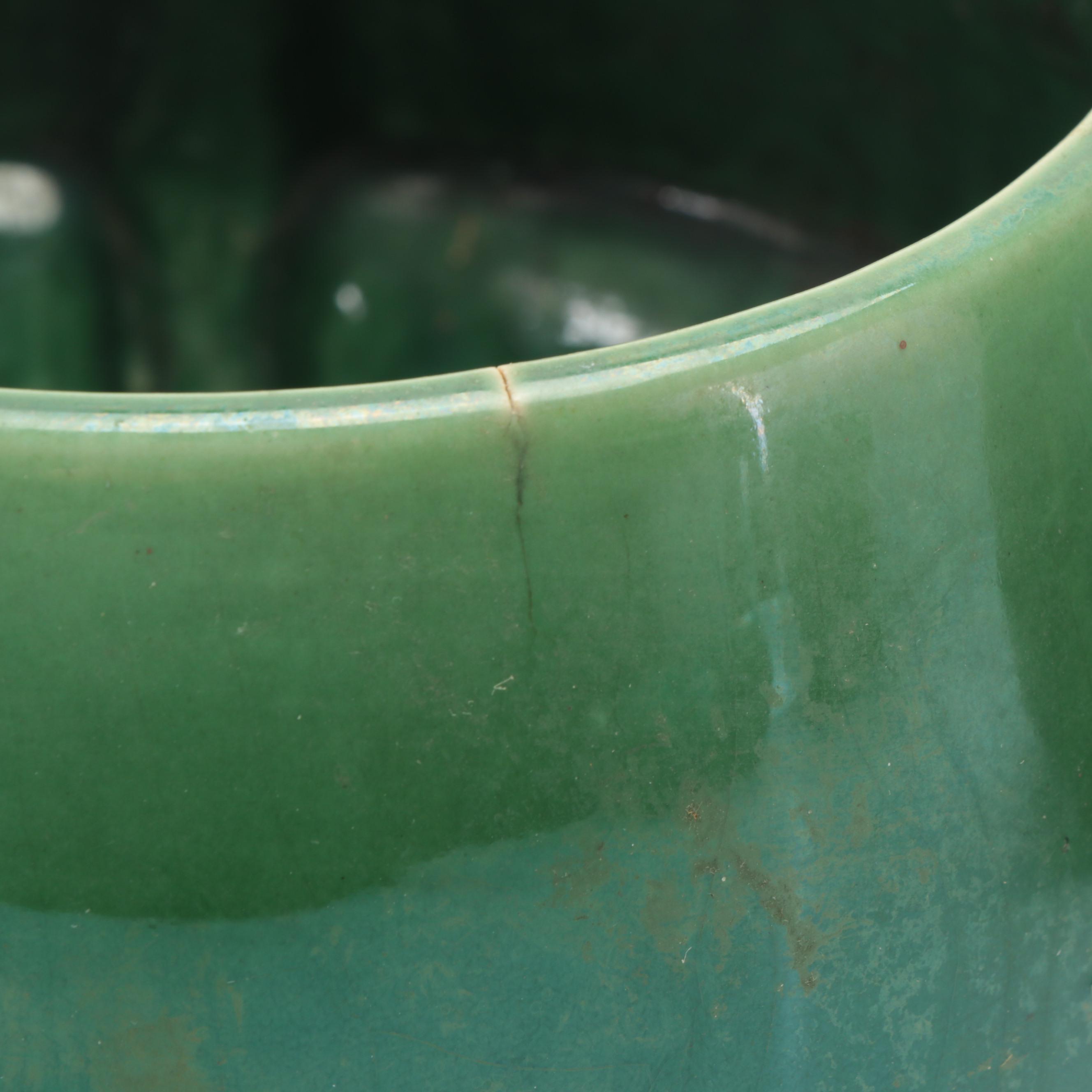 Roseville "Snowberry Fern Green" Vase with McCoy and Other Ceramic