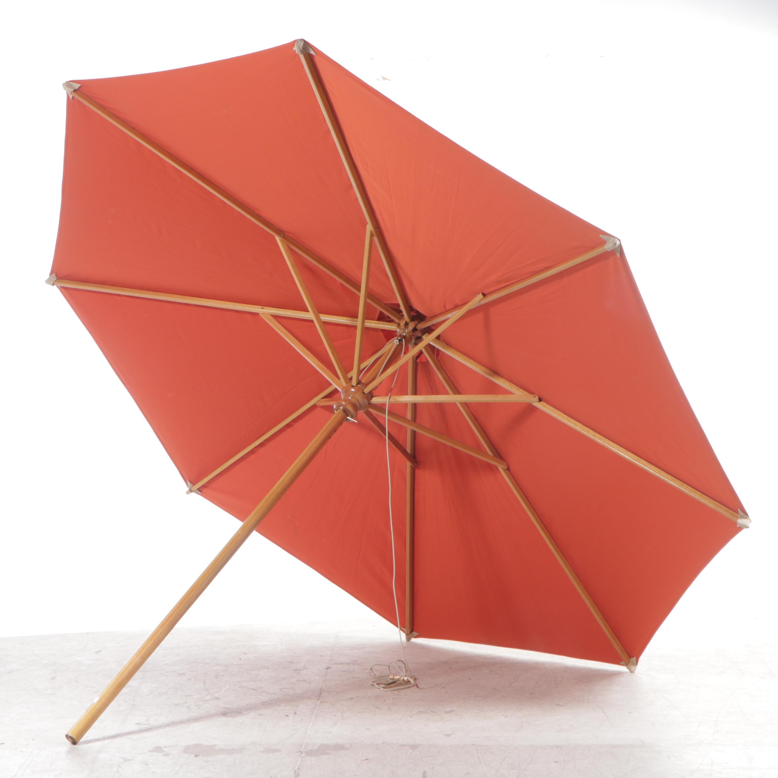 Country Casual Teak and Canvas Patio Umbrella EBTH