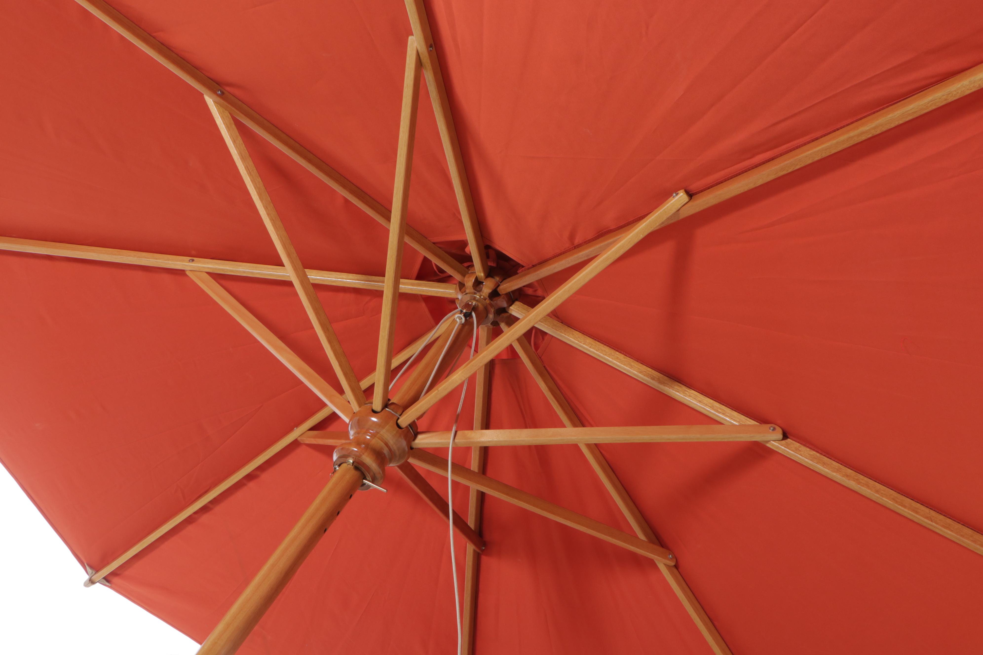 Country Casual Teak and Canvas Patio Umbrella EBTH